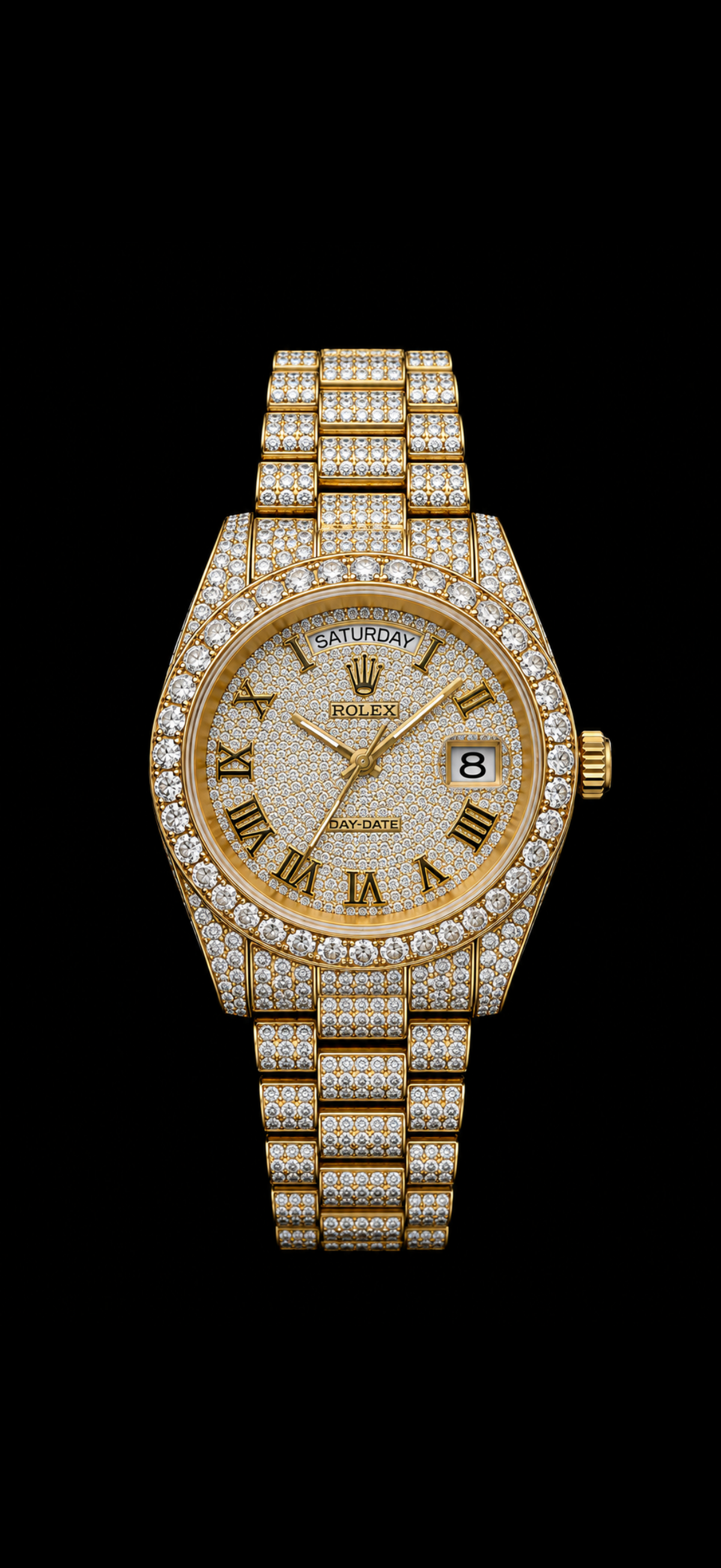 Iced Out Rolex DayDate Gold