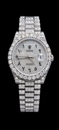 Iced Out Rolex DayDate Arabic Dial