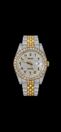 Iced out Rolex Datejust Two-Tone